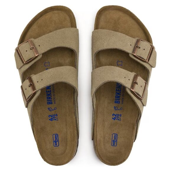 Birkenstock  Arizona Soft Footbed Sandal Suede in Taupe Sz 42 M(9), W (11-11.5)